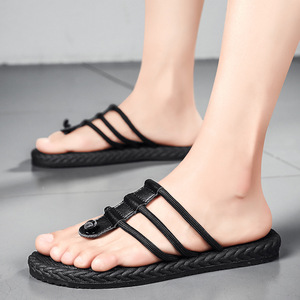 Qukwiner – tongs en corde tressée à semelle épaisse pour hommes, sandales de plage d'été, antidérapantes, confortables, légères, chaussures pour adultes - Product Image 4