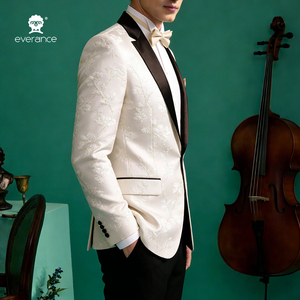 Traje de Boda Elegante <span class=keywords><strong>para</strong></span> Hombre, 100% Lana, Doble Botonadura, Transpirable, Jacquard, Color Blanco, <span class=keywords><strong>para</strong></span> Graduación y Boda - Product Image 2