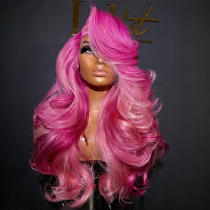 Pelucas Frontales de Encaje Completo 13*6 Sin Pegamento Color Rubio Cenizo con Reflejos Rosados <span class=keywords><strong>HD</strong></span> 7*7 Ombre Rubio y Cabello Humano Vietnamita <span class=keywords><strong>HD</strong></span> 9*6 de Onda Natural - Product Image 3