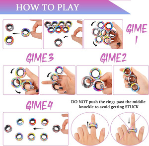 Fidget Spinner <b>Ring</b> Finger Spinner Toy Stress Relief Fidget <b>Ring</b> Toy for <b>Kids</b> Adults Anxiety Relief Daily Home Office Use - Product Image 5