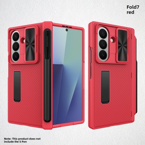 Nouvelle coque de téléphone pliable Huanmin avec fenêtre, motif à carreaux et emplacement pour stylo, compatible avec Samsung Fold 7/6/ - Product Image 6