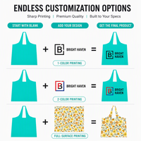 Sac fourre-tout compact et pliable en polyester ripstop, réutilisable, écologique et durable, avec logo personnalisé