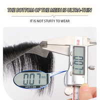 AU 15x2.8cm V-Type Bio Skin Postiche Frontal Attaché à la main Remy Grade Male Patch avec cheveux chinois pour la naissance des cheveux encastrée