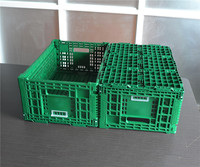 Panier à fruits en plastique réutilisable 600*400*170mm, empilable, ventilé, pliable, en maille perforée, caisse de rangement pour fruits