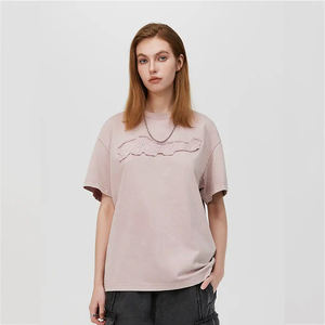 T-shirts pour hommes de haute qualité 100% coton tricoté surdimensionné lourd respirant avec broderie personnalisée - Product Image 4