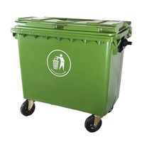 Seau de rangement vert 100L - Poubelle extérieure personnalisée avec design autoportant, bac à déchets écologique