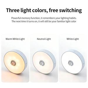 Nouvelle innovation 2026 : Lumière LED rotative à détecteur de mouvement pour armoire, ronde, rechargeable 5V, veilleuse à induction - Product Image 4