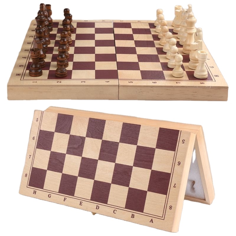Деревянный Международный набор шахматных фигур, Складная Настольная игра, большие международные шахматы, развивающие игрушки