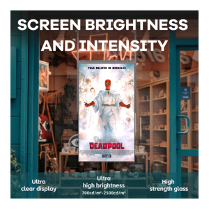 จอแสดงผลโฆษณา LCD แบบแขวนหน้าต่าง ขนาด 32 43 55 65 นิ้ว ความละเอียด UHD สองด้าน ความสว่าง 3000nits พร้อม SDK OEM รับประกัน 1 ปี - Product Image 6