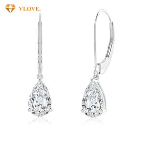 Pendientes de Diamantes Cultivados en Laboratorio, Oro de 14k 585, Joyería Fina, Pendientes Solitarios de Diamante Cultivado en Laboratorio con Corte Pera de 1 Quilate - Product Image 1