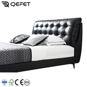 Muebles indios Dormitorio Cama Moderna Chica Dormitorio Muebles Simple Cama doble Cuero Lujo Moderno - Product Image 4