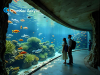 Grand aquarium carré en acrylique conçu sur mesure style moderne et luxueux