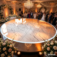 Plancher de danse rond en marbre blanc moderne et élégant, durable, en dalles à assembler, pour réceptions de mariage et événements de banquet