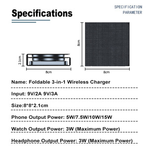 IDEA GIFT Station de recharge sans fil personnalisée pliable 3-en-1 Chargeur sans fil magnétique rapide pour téléphone, montre et écouteurs - Product Image 2