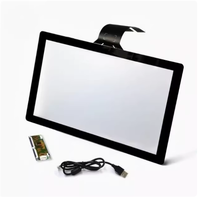Écran tactile PCAP industriel personnalisé de 14,1 pouces, dureté >6H, interface USB, 10 points de contact, verre de protection robuste de 2,0 mm, noir