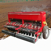 Semoir de blé/orge/luzerne/riz à 24 rangs avec boîte de vitesses intégrée pour tracteur, haute productivité, fertiliseur intégré
