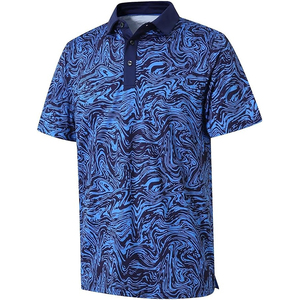 Polo de golf athlétique pour hommes en polyester extensible dans les 4 sens avec logo personnalisé OEM polos pour hommes de sublimation de haute qualité - Product Image 1