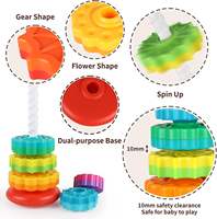 Jouets d'empilage rotatifs, anneaux d'empilage arc-en-ciel, jouet pour bébé, jouet sensoriel Montessori pour l'apprentissage de l'autisme, pour bébés et tout-petits autistes