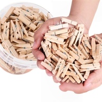 Pinzas de Madera Natural Resistentes con Resorte para Ropa, Fotos, Manualidades y Decoración del Hogar