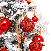 Nouvelles Boules de Noël Classiques Suspendues 100 Pièces Incassables Ornements de Noël Brillants Creux Sculptés Boîte Cadeau Décoration de Sapin
