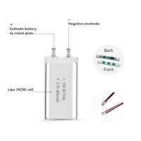 Alta seguridad 3,7 V/400mAh Micro bolsa celda de batería de polímero de litio fabricada 601546 bolsas recargables baterías de iones de litio