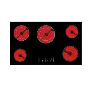 2024 New Arrivals 8400w 5 Burners Touch Kitchen Appliances Built-in Ceramic Hob Induction Infrared Cooktop Cookers
