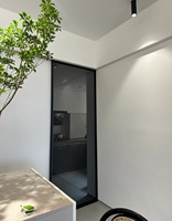 Porte coulissante en verre français avec cadre en aluminium étroit |   Cloison intérieure coulissante sur rail |   Taille personnalisée pour hôtel et bureau