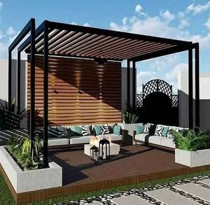 Pergola autoportante en aluminium motorisée électrique avec toit pare-soleil imperméable 3x6 pour jardin - Product Image 2