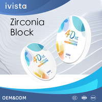 Bloc de zircone dégradé 5 couches haute translucidité Ivista 4D ML pour ponts antérieurs en zircone, compatible avec les fraiseuses CAD/CAM