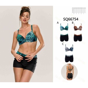 Costume da bagno intero HDJ taglie forti con controllo pancia, stampa leopardata e scollo incrociato, per donna SQ66360 - Product Image 3