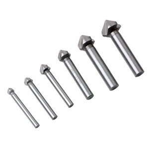 6 Pc Chamfering Tool Set Steel 90 Degree Countersink Woodworking Cutter Hand Tools - Product Image 1