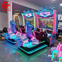 Simulateur de combat aérien avec écran HD 55 pouces, jeu d'arcade de tir, fonctionnant à jetons, pour centre de jeux intérieur et centre commercial