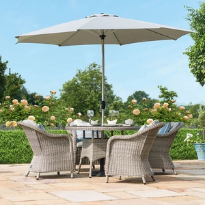 Luxury Furniture Rattan Garden Outdoor Dining <b>Table</b> 4 Seat <b>Round</b> Rattan Dining Set with Heritage Chairs - Product Image 2