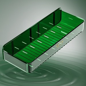 Étagère de rangement pour salle de bain Ym, murale, d'angle, en plastique vert, sans perçage, organiseur de douche - Product Image 4