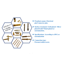 Broches de contact en cuivre plaqué or ou argent de précision, broches de charge pour appareils mobiles, pour applications électriques et électroniques