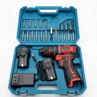 Perceuse à percussion sans balais 16,8 V, couple de 50 Nm, moteur 4820, kit 24 pièces, rouge et noir
