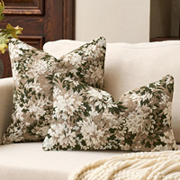 Housses de coussin vintage marron foncé à motifs floraux, coussins décoratifs bohèmes rétro abstraits pour canapé, housses de coussin
