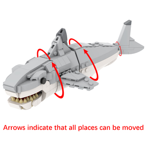 Jouets de construction MOC pour enfants, animaux de la ferme, requin blanc Carcharodon Carsharias, jouets de construction DIY, <span class=keywords><strong>MOC3041</strong></span> - Product Image 4