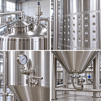 Cuve de Fermentation de Bière en Acier Inoxydable avec Fond Conique, Manomètre, Tube de Niveau et Système de Raccordement Sanitaire