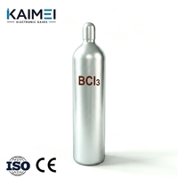 Cilindro de Gas Industrial de Acero Electrónico Grado 5N BCl3 de 10L 47L para Grabado de Semiconductores con Válvula CGA660/DISS634