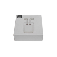 Boîte rigide personnalisée écologique blanche avec couvercle et base, finition brillante/mate et gaufrage pour écouteurs sans fil Bluetooth TWS