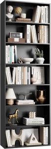 Étagères ouvertes indépendantes à 7 niveaux pour rangement <span class=keywords><strong>et</strong></span> décoration, meubles adaptés à la maison, au bureau, au salon, à la chambre à coucher, couleur noire - Product Image 2