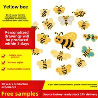 Super subvention série jaune mignon petite abeille broderie Patch transfrontalier exclusif ordinateur brodé feutre décoratif