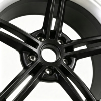 Jante de voiture de tourisme bicolore 21x9.5/11.5 5x130 compatible avec Porsche Taycan, noir argent, jante concave