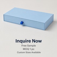 Boîte cadeau à tiroir coulissant bleu marine avec ruban, impression personnalisée, rigide, robuste, recyclable, qualité supérieure, vente en gros, directement de l'usine