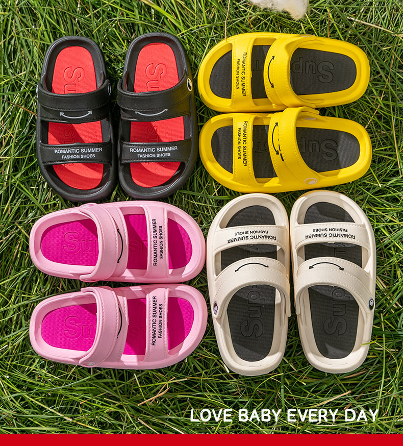 Children's Sandals Summer EVA Buckle Kids Sandals Slippers Antiskid Beach Slides Shoes