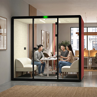 Cabine Acoustique Mobile Multi-personnes, Studio, Bureau, Pod, Salle Insonorisée pour Six Personnes, Cabine Téléphonique, Salle de Réunion, Extérieur, Hôtel, Acier