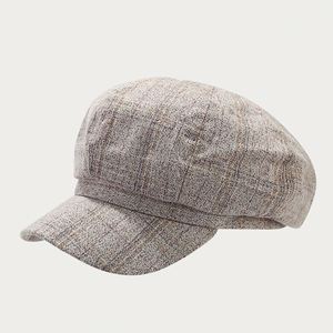 หมวกแก๊ปสไตล์อังกฤษลายสก็อตย้อนยุคสำหรับผู้หญิง แฟชั่นลำลอง ปีกสั้นทรงปากเป็ด หมวกเบเร่ต์สำหรับกิจกรรมกลางแจ้งสำหรับผู้หญิง - Product Image 5