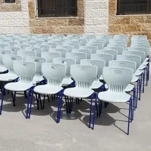 Sillas de estudio coloridas de alta calidad, silla de entrenamiento apilable de PP, muebles de aula al aire libre para escuela primaria a secundaria