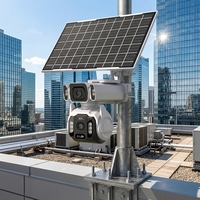 Caméra de sécurité extérieure 4G LTE à double objectif 4MP CMOS Panoramique 355°/Inclinaison 100° Audio bidirectionnel Vision nocturne Suivi de mouvement humain Intégré